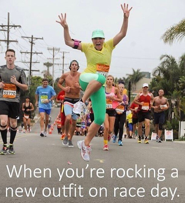 Too funny not to share. All about the new outfits to make you feel better and run faster during a race.