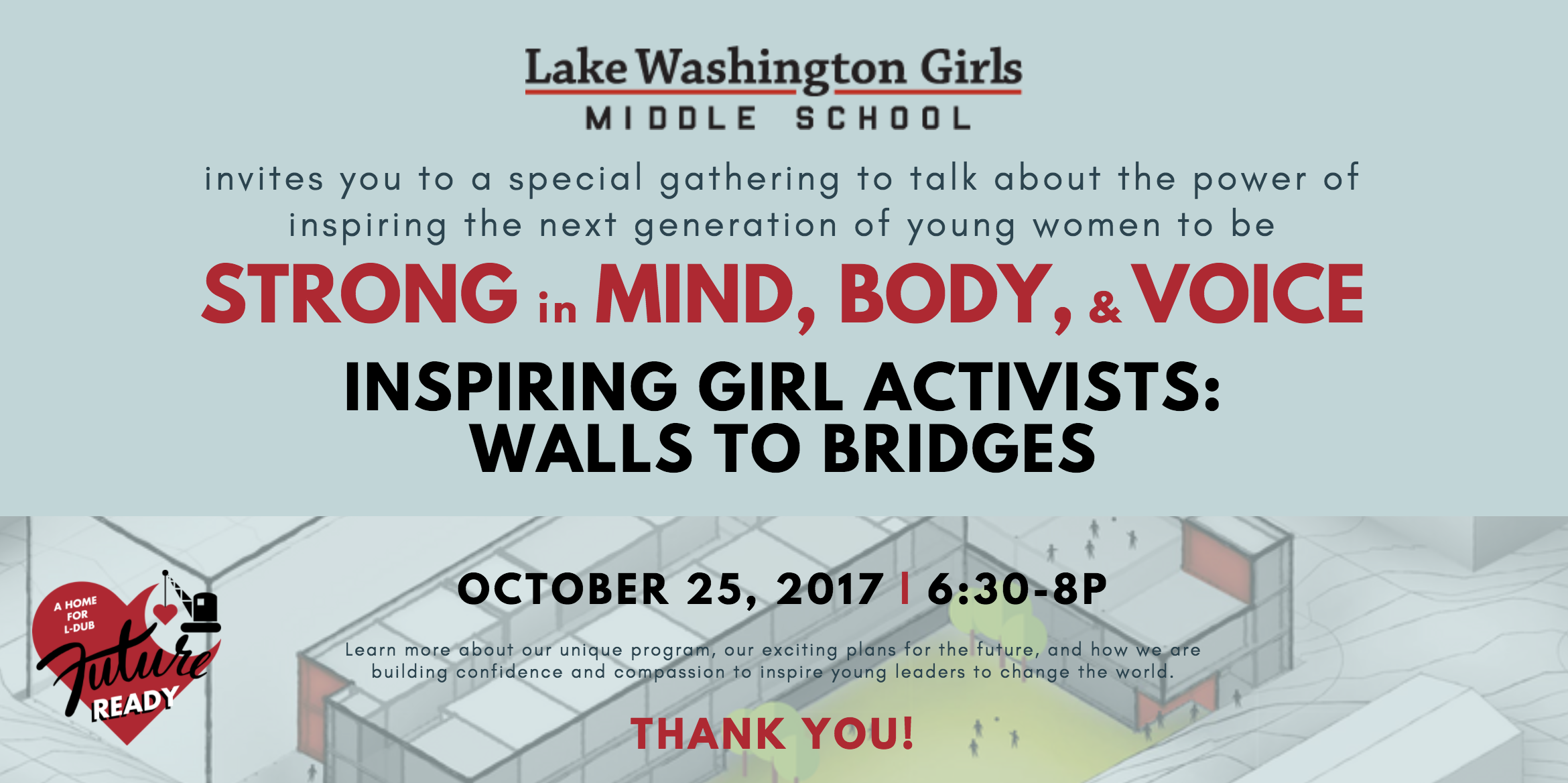 Lake Washington Girls Middle School Campaign Event: Inspiring Girl Activists: Walls to Bridges