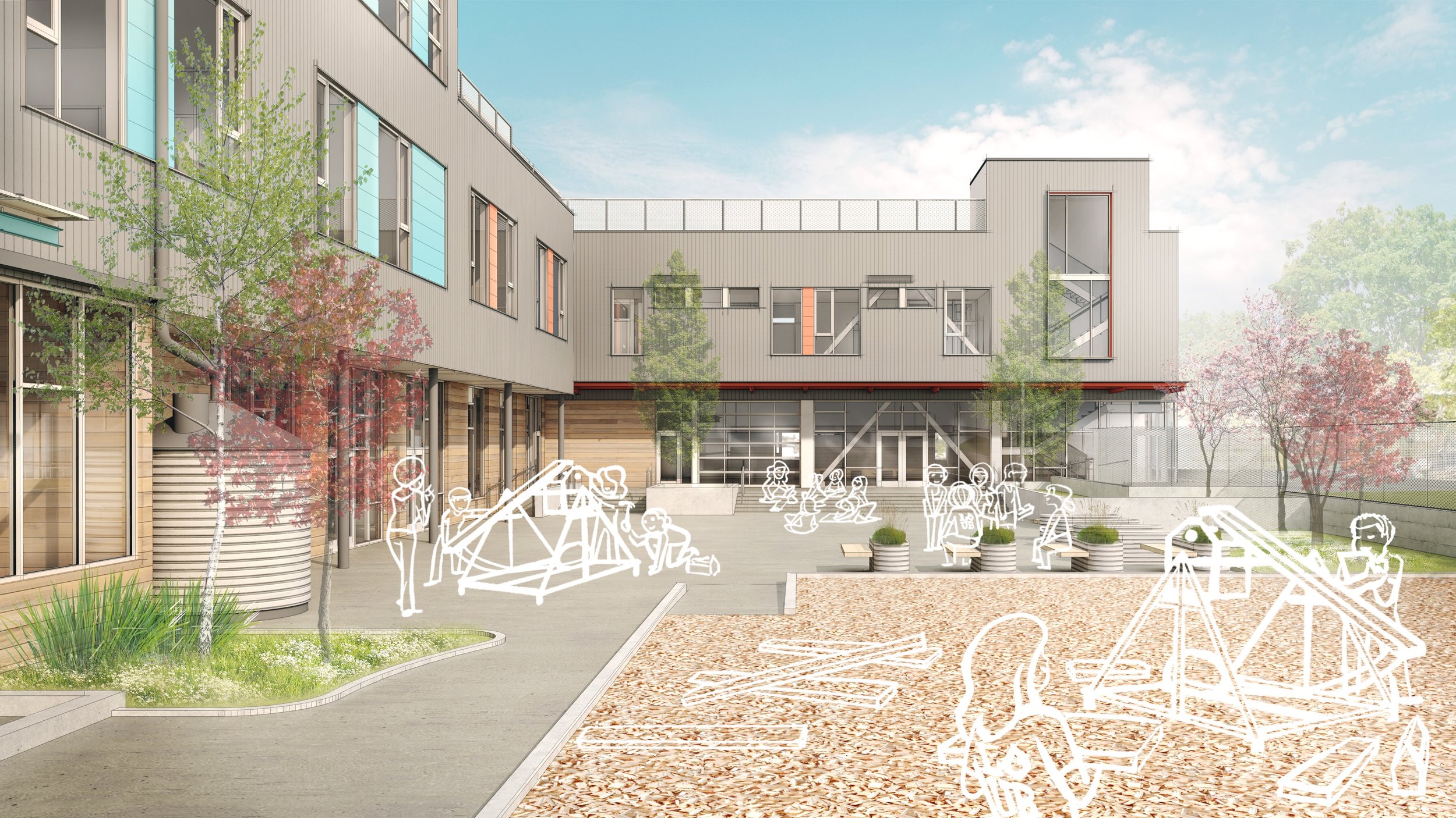 Two Schools Courtyard with Students.jpg