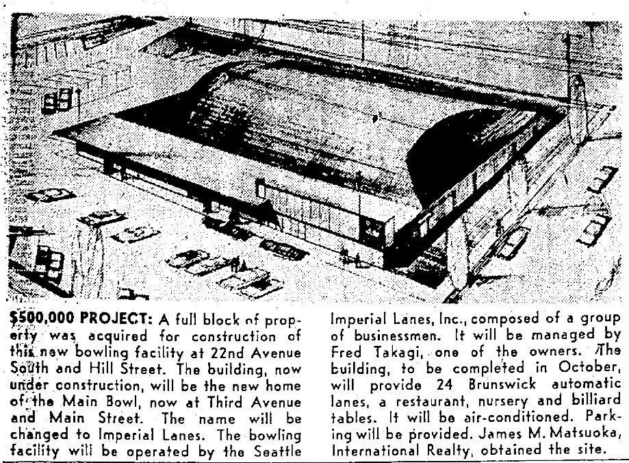 Seattle’s Imperial Lanes News Clipping. This site will be the new home of Lake Washington Girls Middle School and Giddens School.