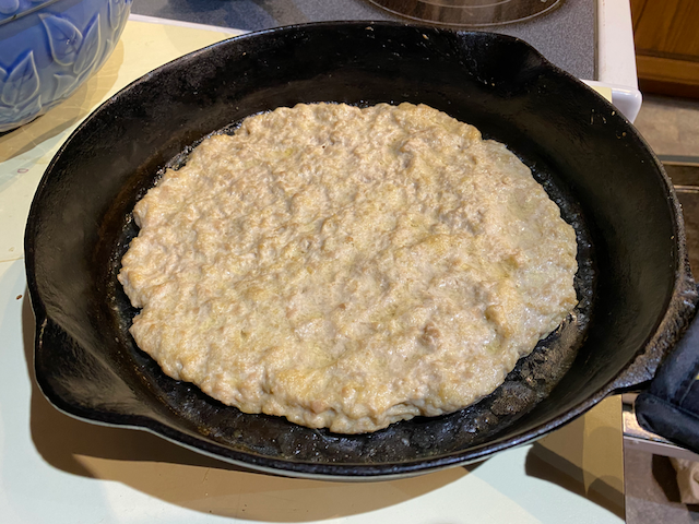 The cooked chicken+parmesan crust.