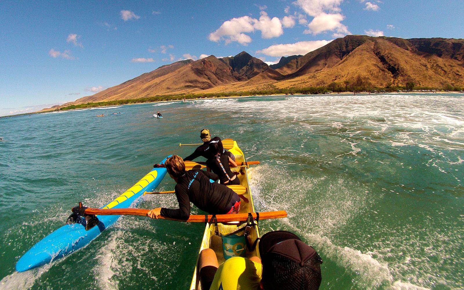 Canoe Surfing on Maui