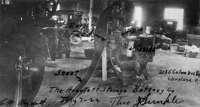 One of the original Hazelett casting machines with punching press