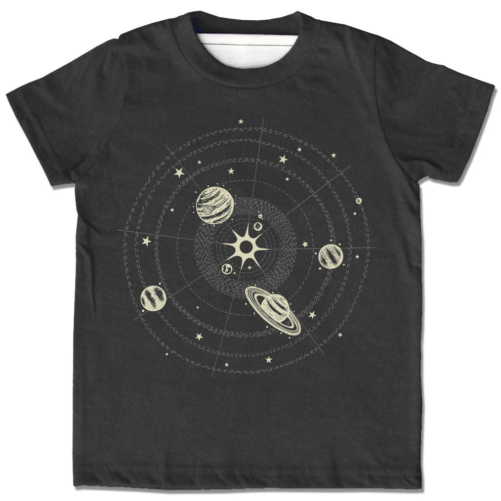 Space Shirt Nasa T Shirt Night Sky Print Glow-in-the-Dark Youth Shirt Star Chart T Shirt Science Print