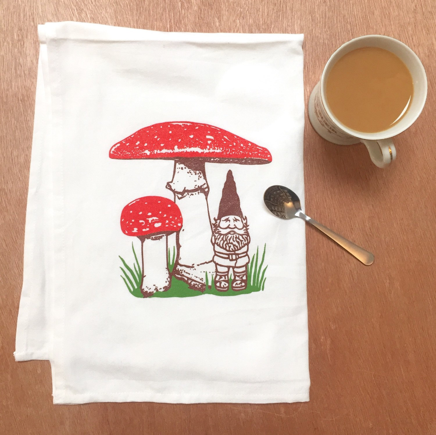 Mushroom / Gnome Tea Towel — Little Lark