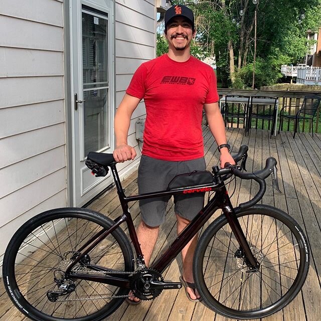 @abraham.j.padilla with his new @cervelocycles Aspero!! Look at that gorgeous smile on his face 🔥 #cervelo #cerveloaspero #gravelbike