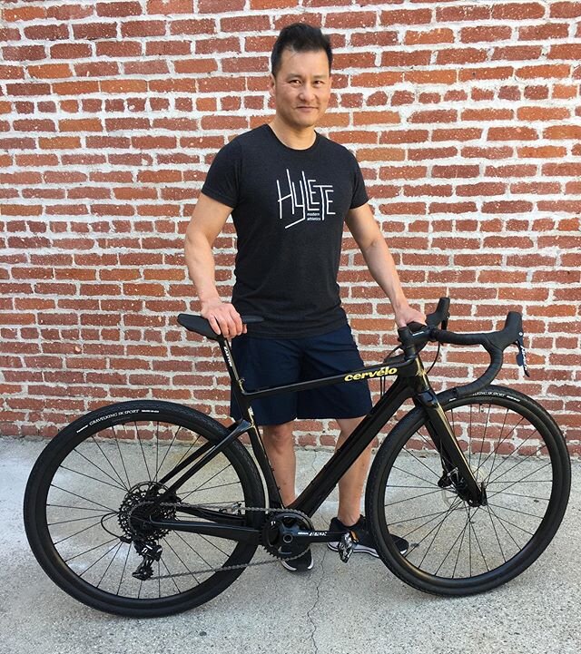 Steve with his new @cervelocycles Aspero gravel bike!! #cervelo #cerveloaspero #gravelbike