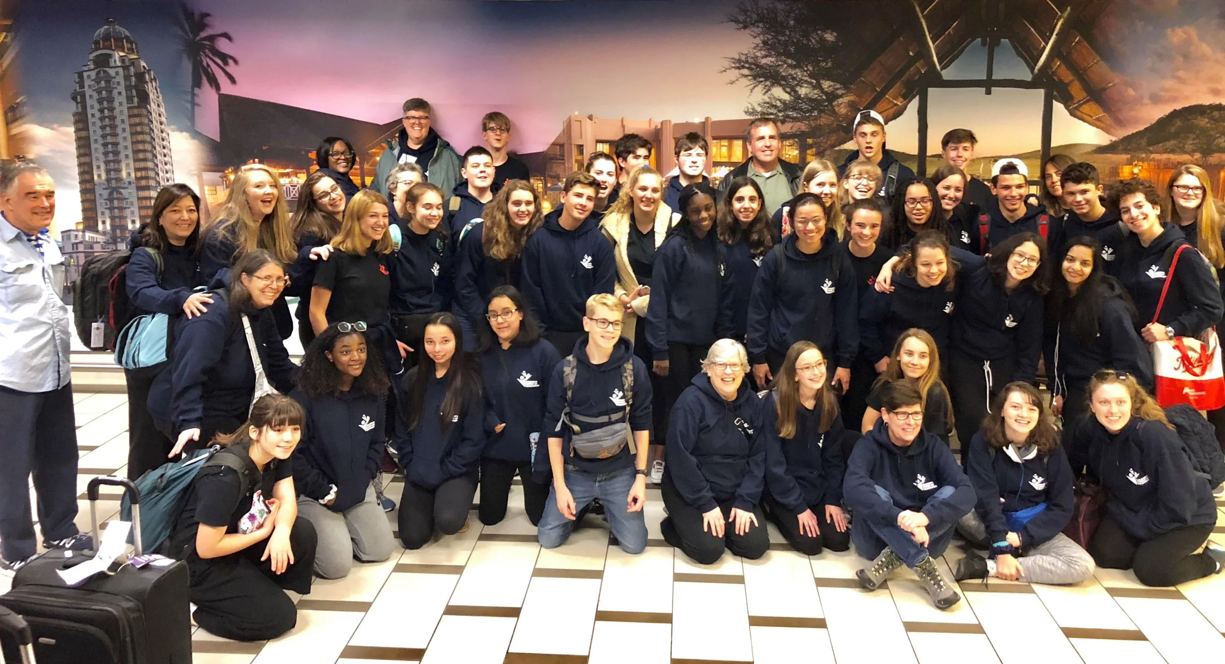 Students in Cape Town after their arrival on June 30