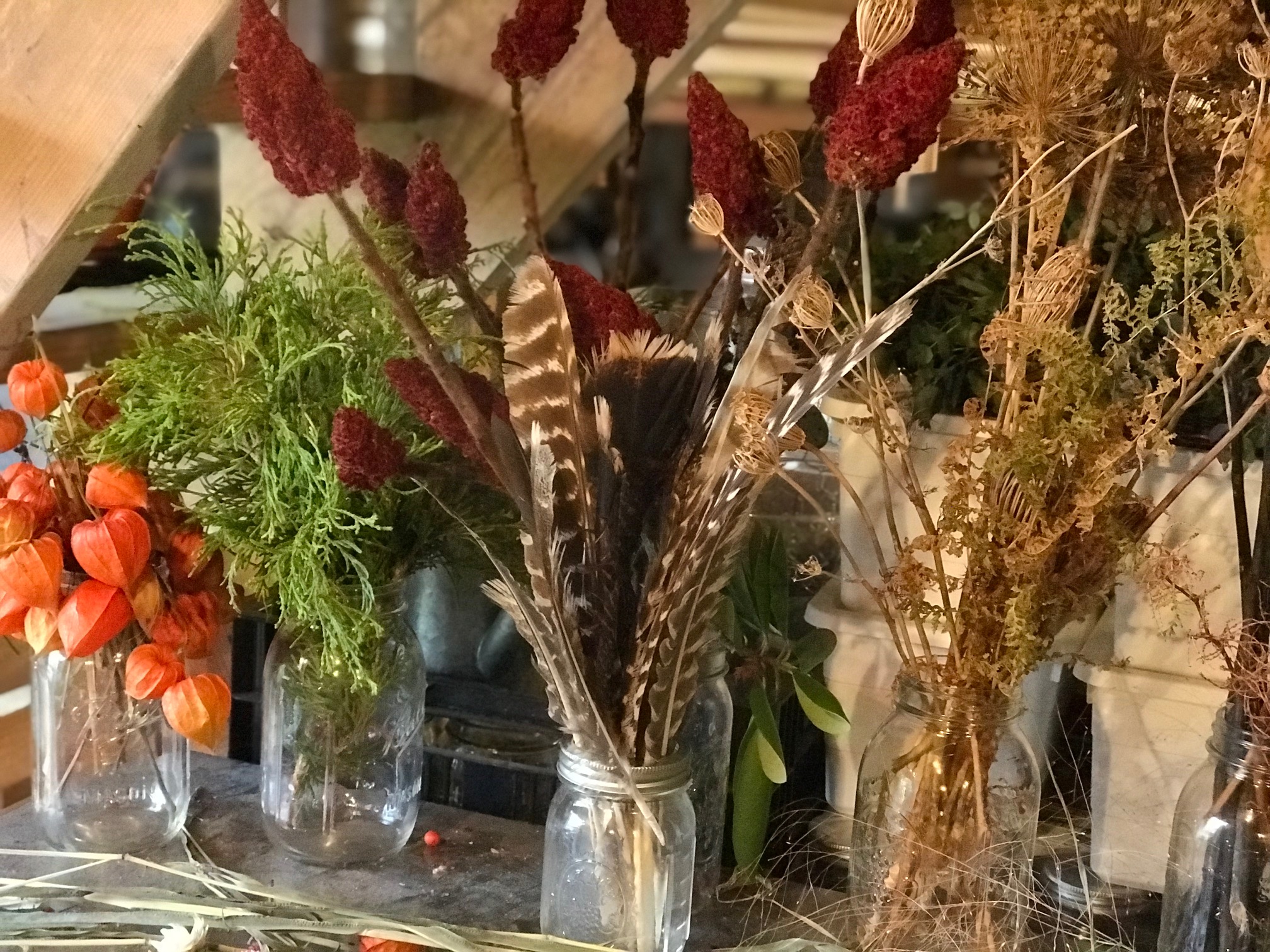 ingredients for a dried wreath workshop
