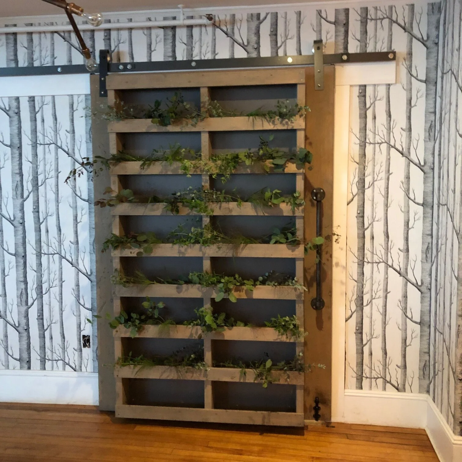 reception decor with foliage
