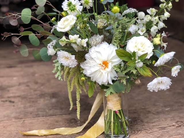 Classic white and green bridal bouquet