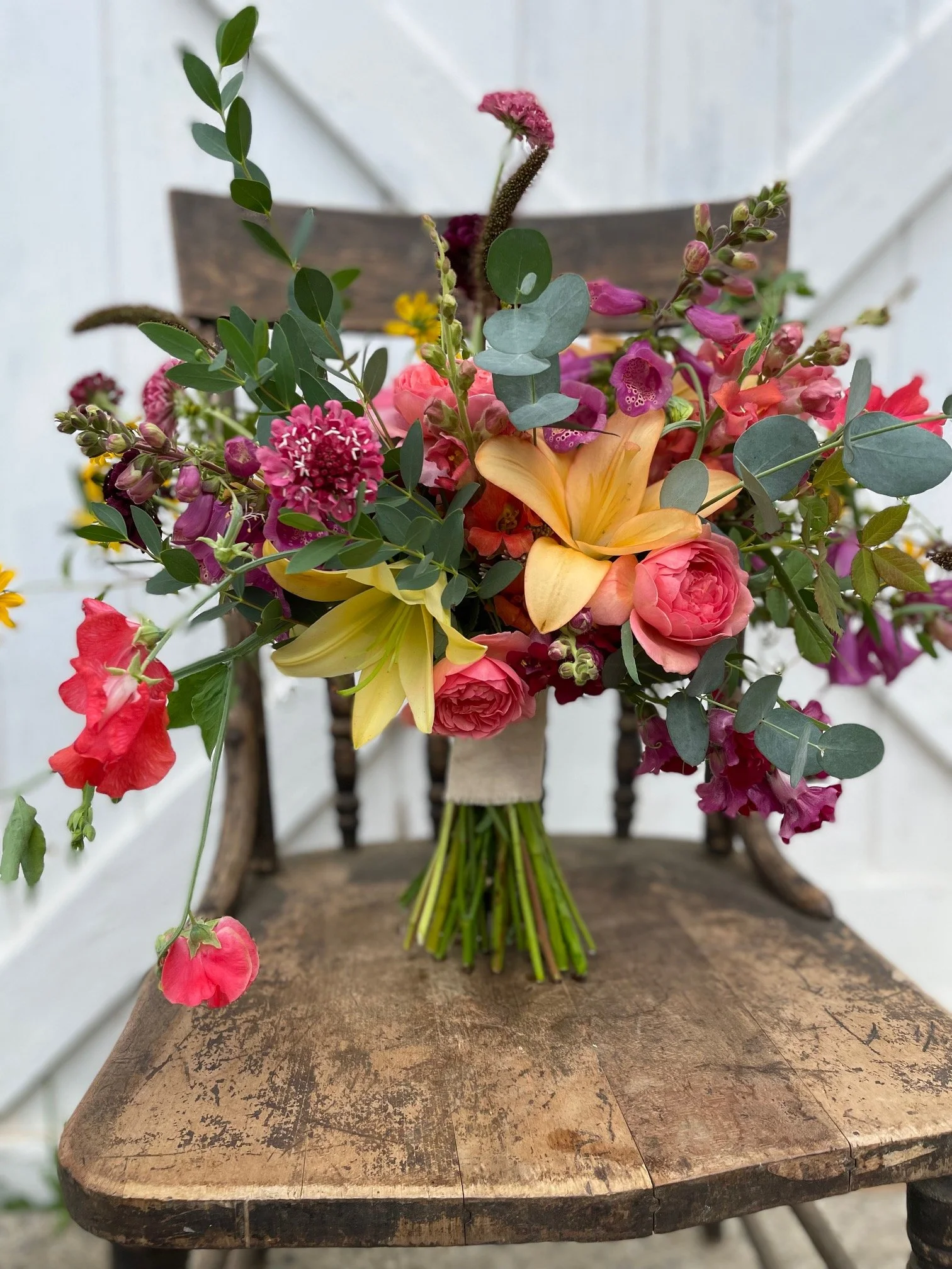 bridal bouquet featuring orange lilies