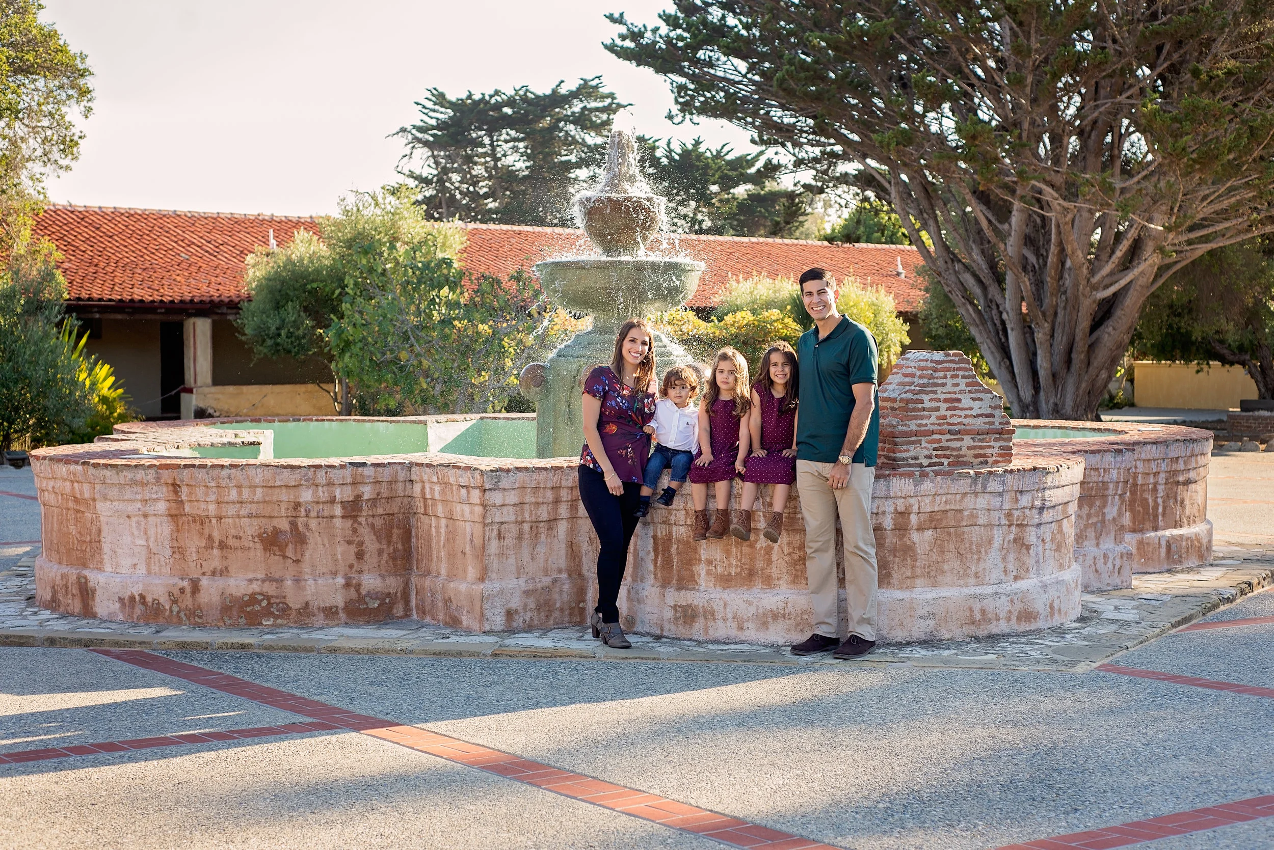 Carmel Family Photographer | The Baker Family | Carmel Mission Basilica