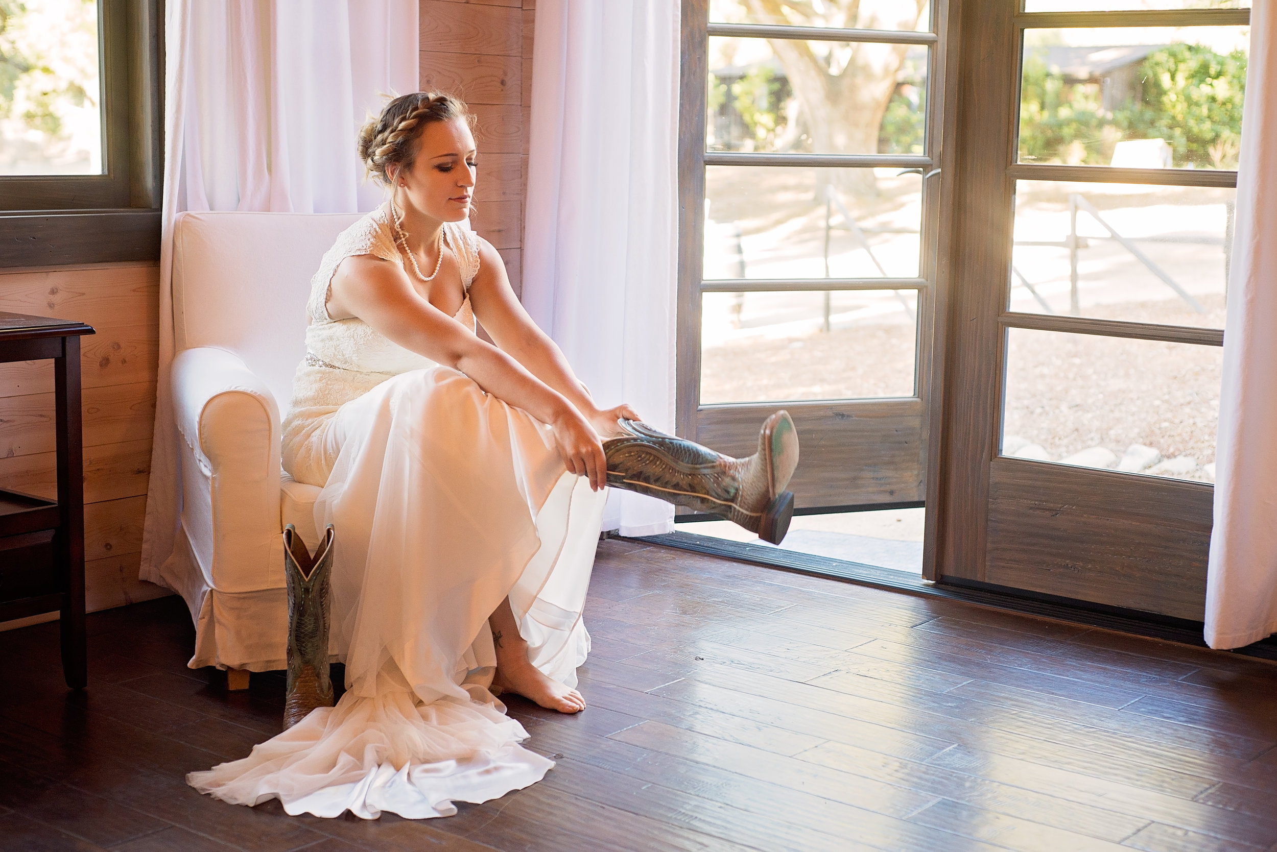 Bridal Photographer, Cowboy Boots, Carmel Valley, CA