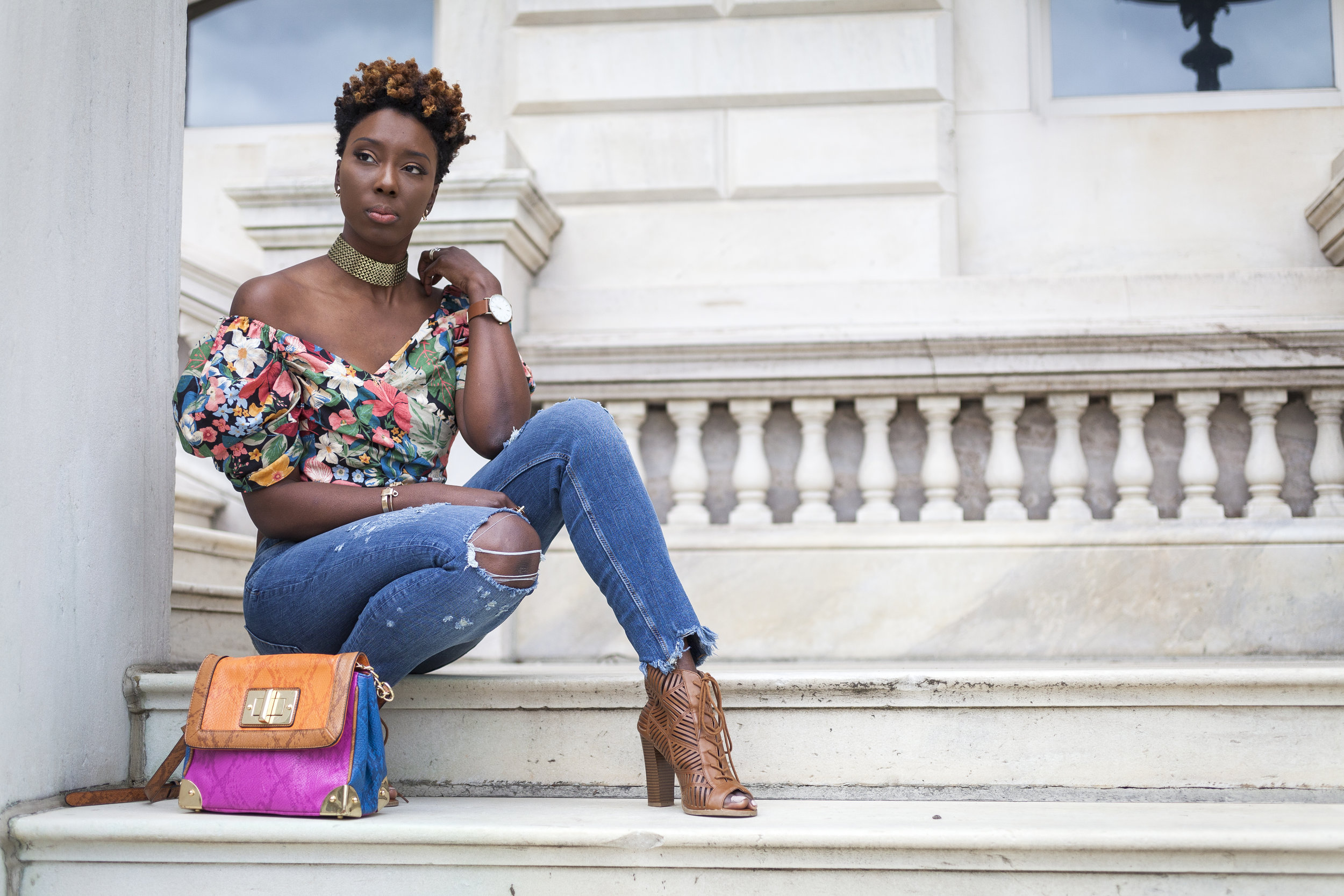 zara-floral-off-the-shoulder-top-jeans-dsw-shoes1