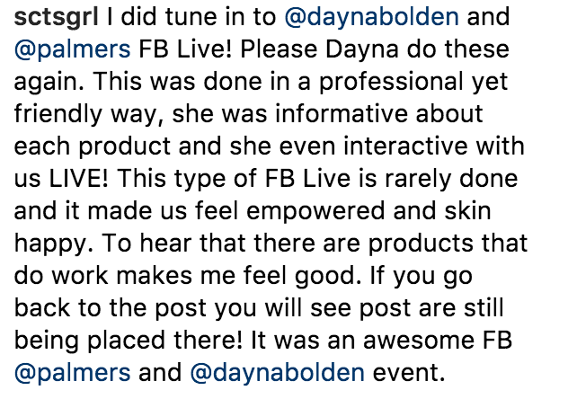 Palmers Facebook Live and Q&A — DAYNA BOLDEN