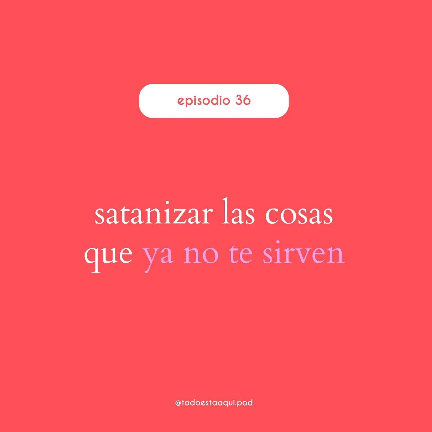las cosas se pueden acabar sin dramas, sin que sean malas. las cosas se pueden acabar solo porque ya no vibran contigo. pero por qu&eacute; tendemos a satanizar las cosas cuando ya no nos sirven? #podcastenespa&ntilde;ol #crecimientopersonal #evoluci