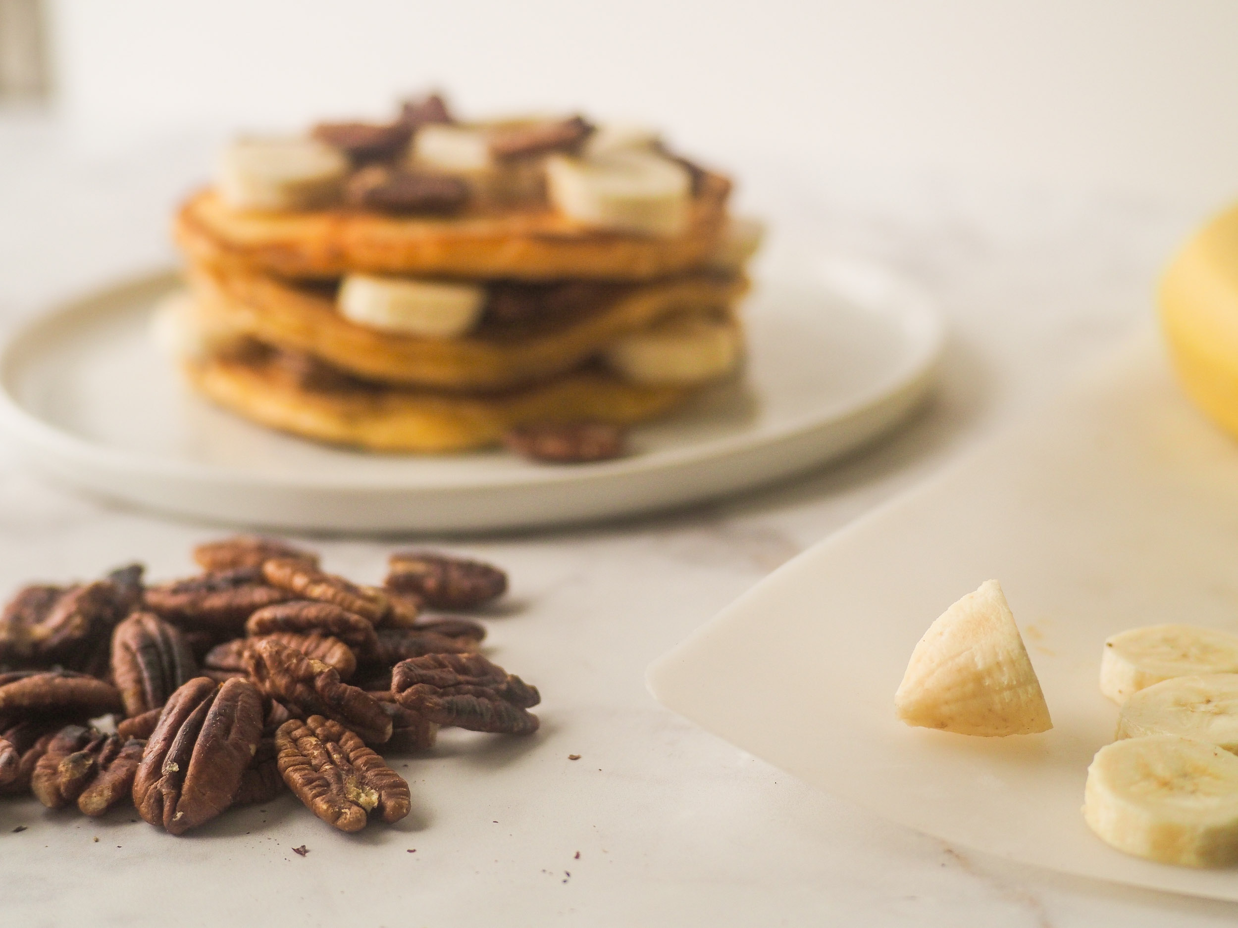 Sour Cream Banana Pecan Pancakes
