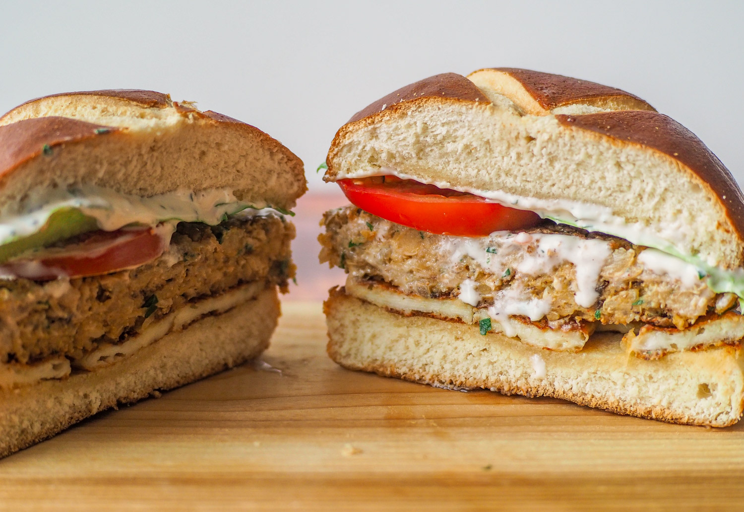 Roasted Cauliflower and Chickpea Burger