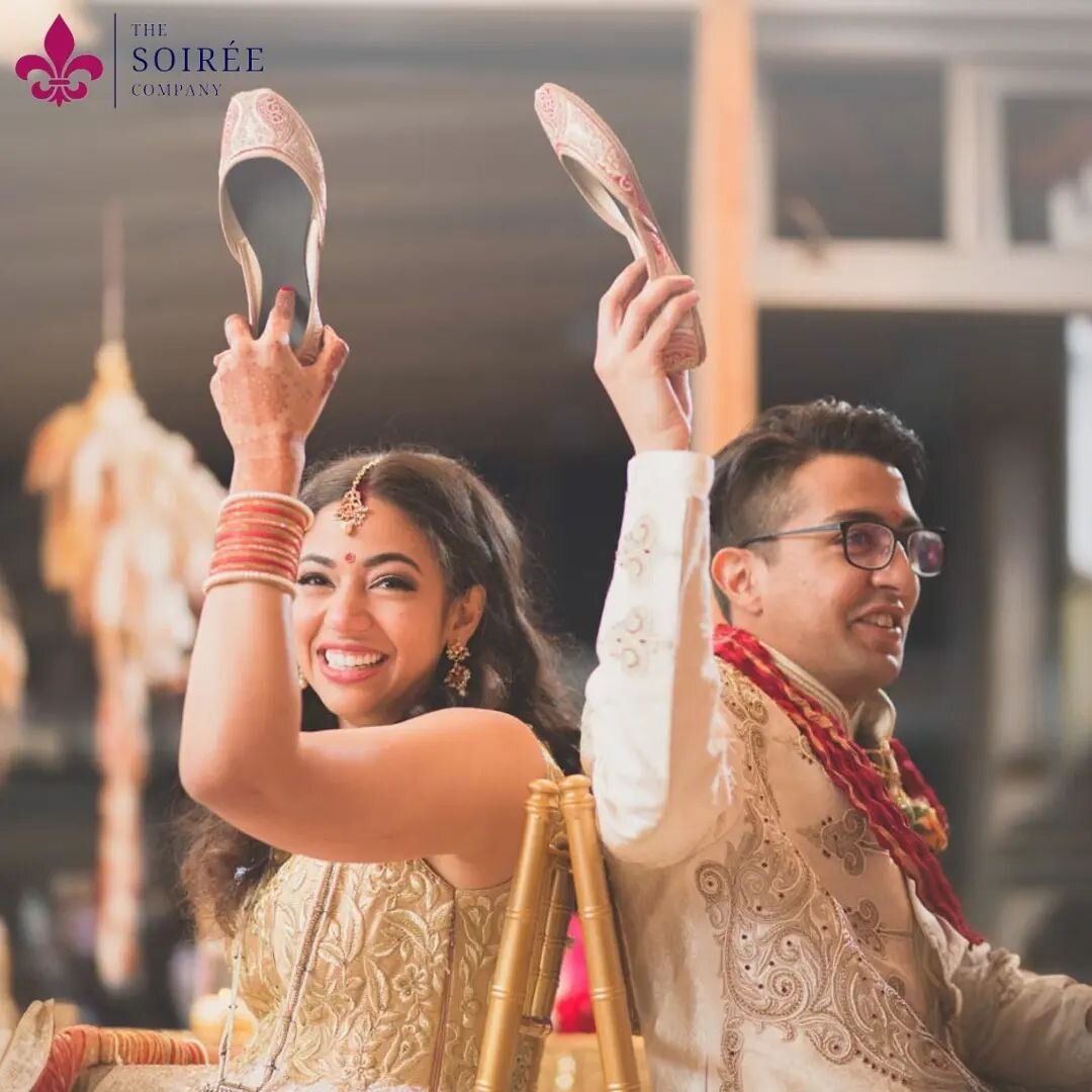 TUESDAY TIPS! Add some fun to your reception with games. It's engaging and fun for your guests and gives them something to do while waiting for dinner or having dinner.  Our beautiful couple, M&amp;D playing the infamous shoe game at their reception 