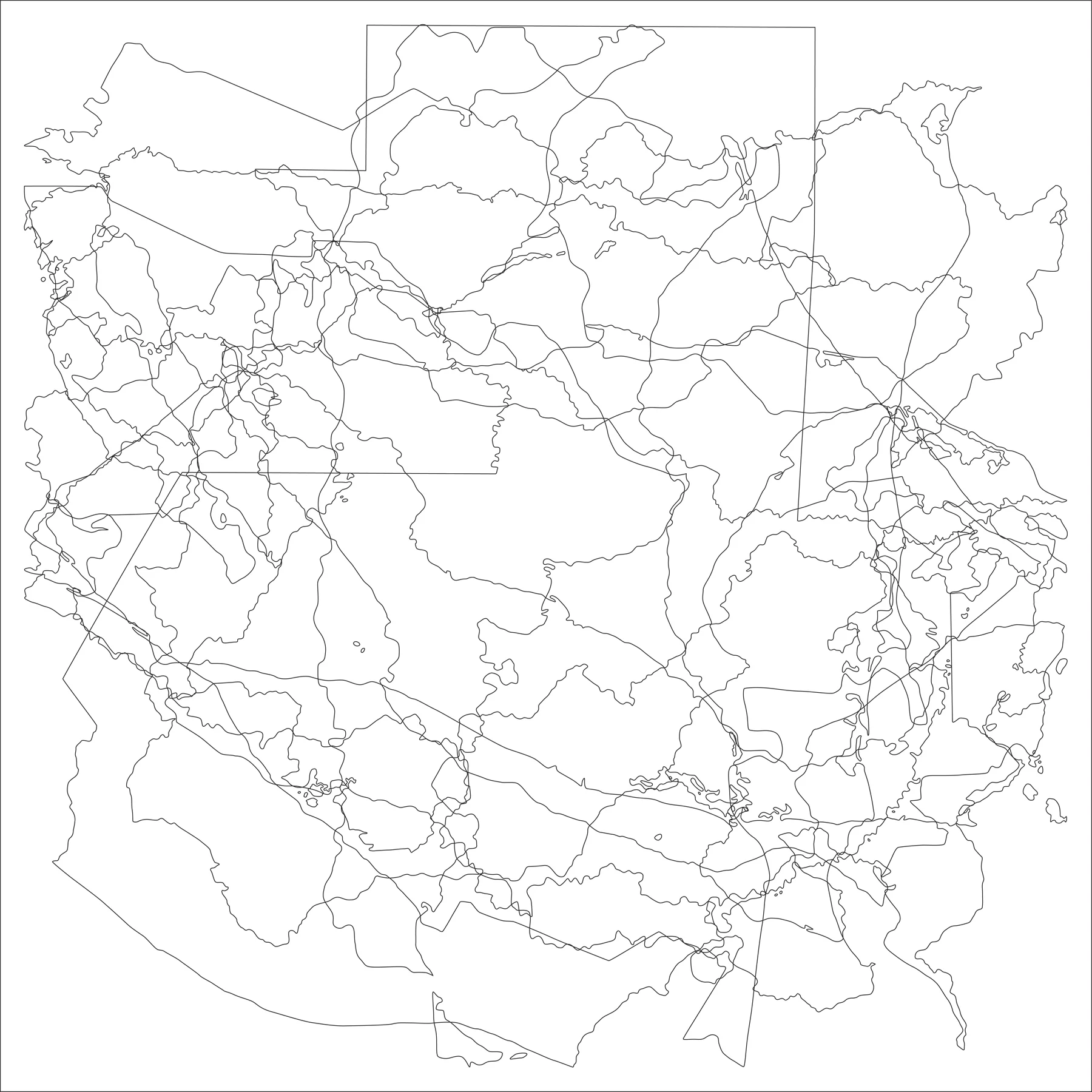 "Topography: Intergovernmental Organization: Central American Bank for Economic Integration" digital print 22"x22" 2007