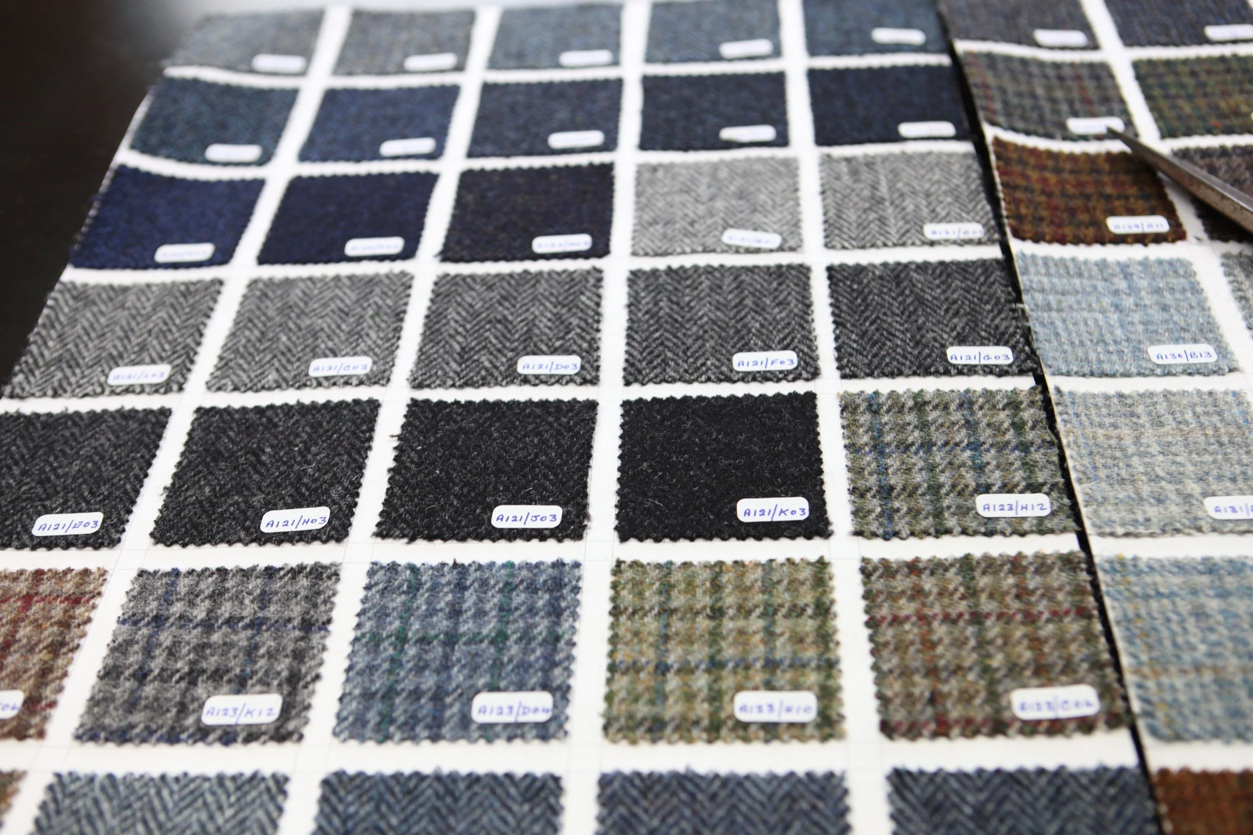 Vintage Harris tweed samples from MacKenzie