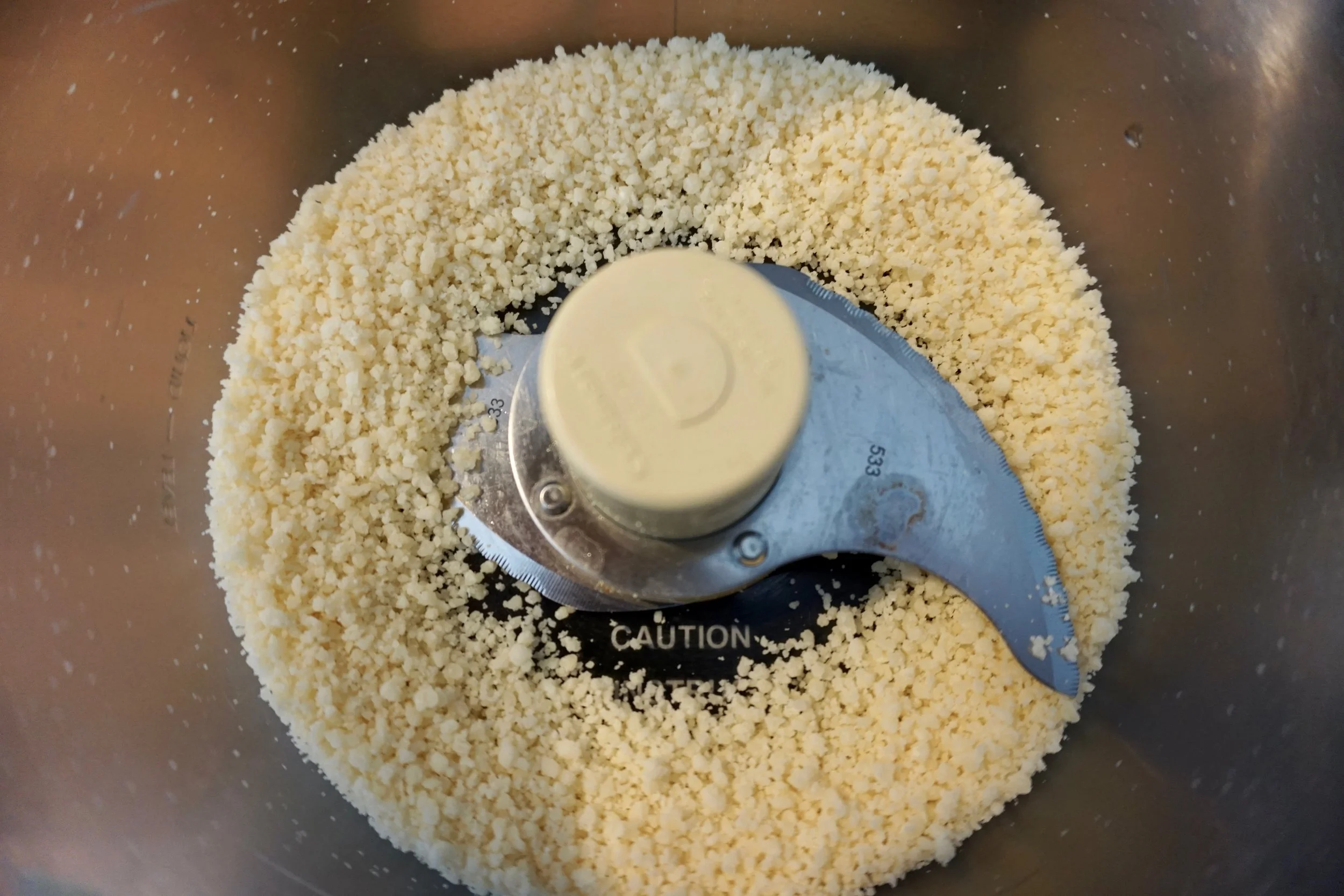 Grate cheese (about 1/2 of a cup)
