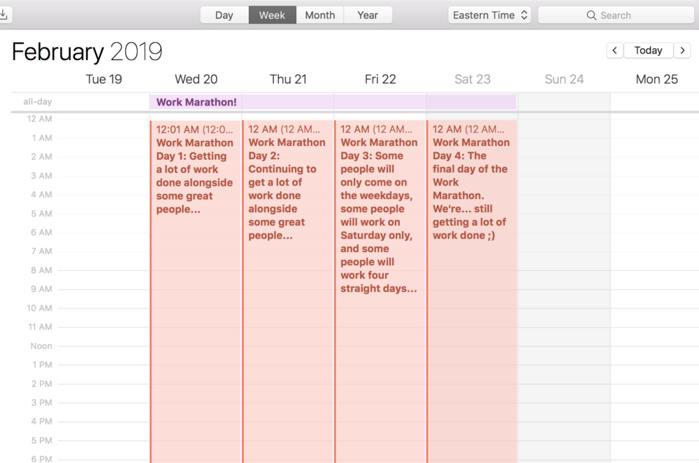 Work Marathon: A live event consisting of 24/7 Work Cycles sessions and guaranteed to help you get a ton of work done in four days.