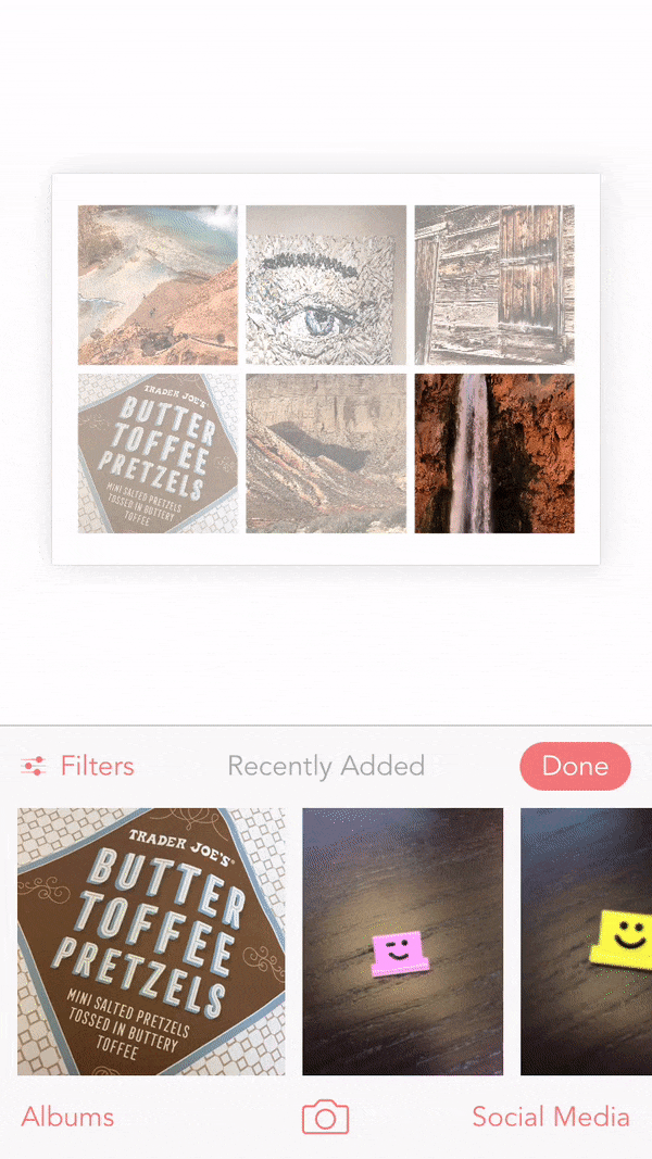 After : Now customers can reposition photos and rearrange photos when the photo picker is down.