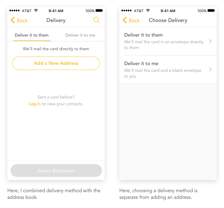 These screens use the FreePrints Cards marigold brand color.