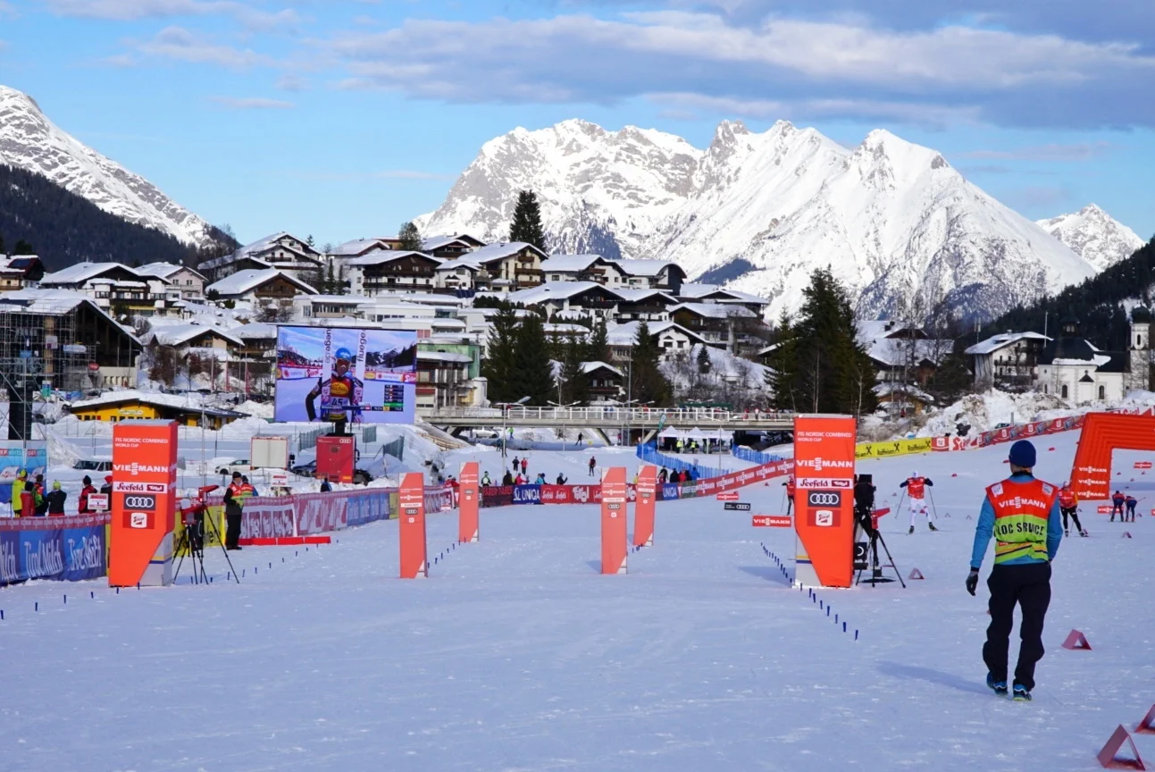 The pre-race scene at the 2018 World Cup in late January in Seefeld, Austria. The venue will host 2019 World Championships.