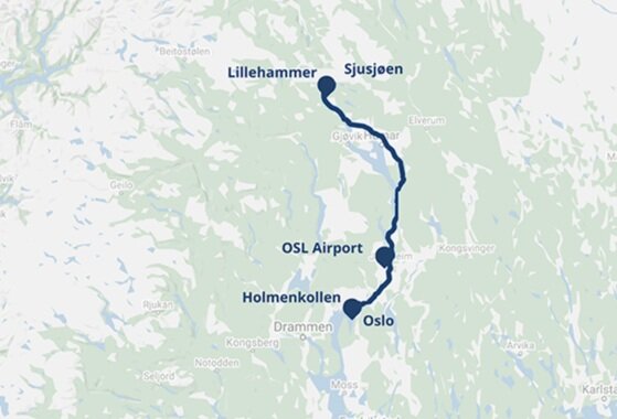 Ground transportation, beginning and ending in Oslo