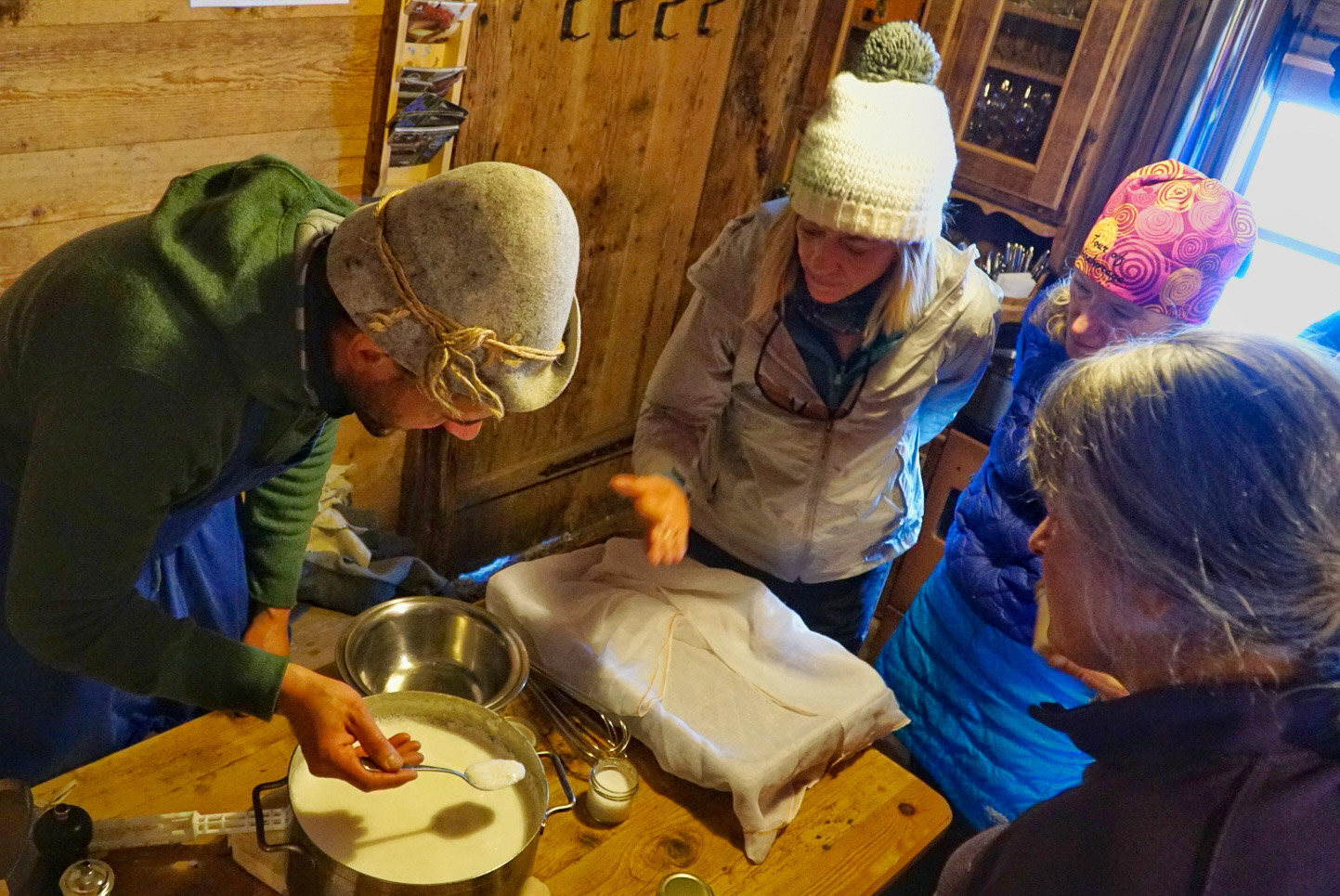 Ricotta making class at a local farm