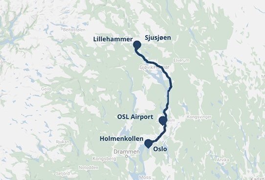 Transportation between Oslo Airport, Oslo and Lillehammer