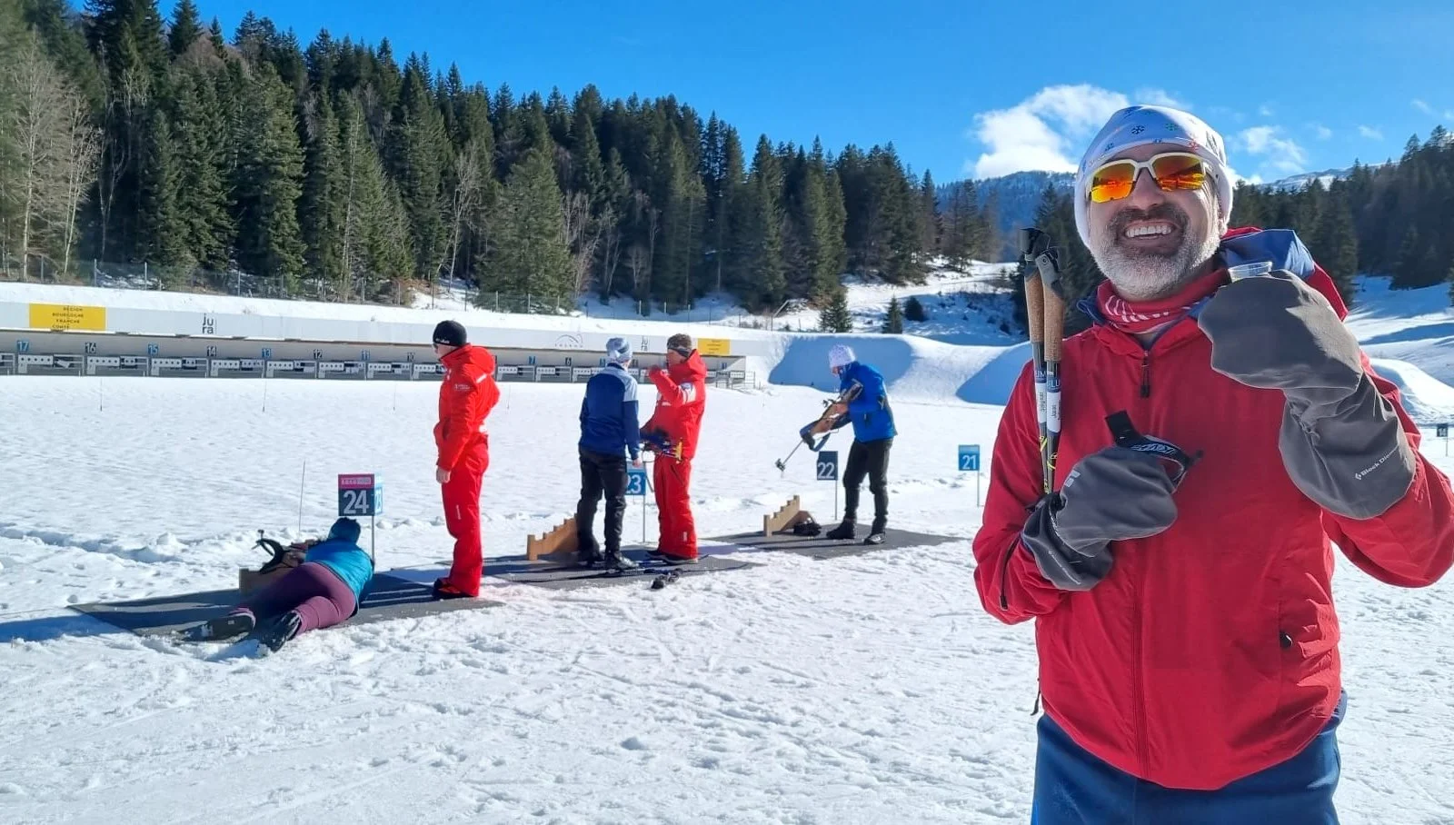 France2 - Trying out the Biathlon at Les Tuffes Stadium.jpeg