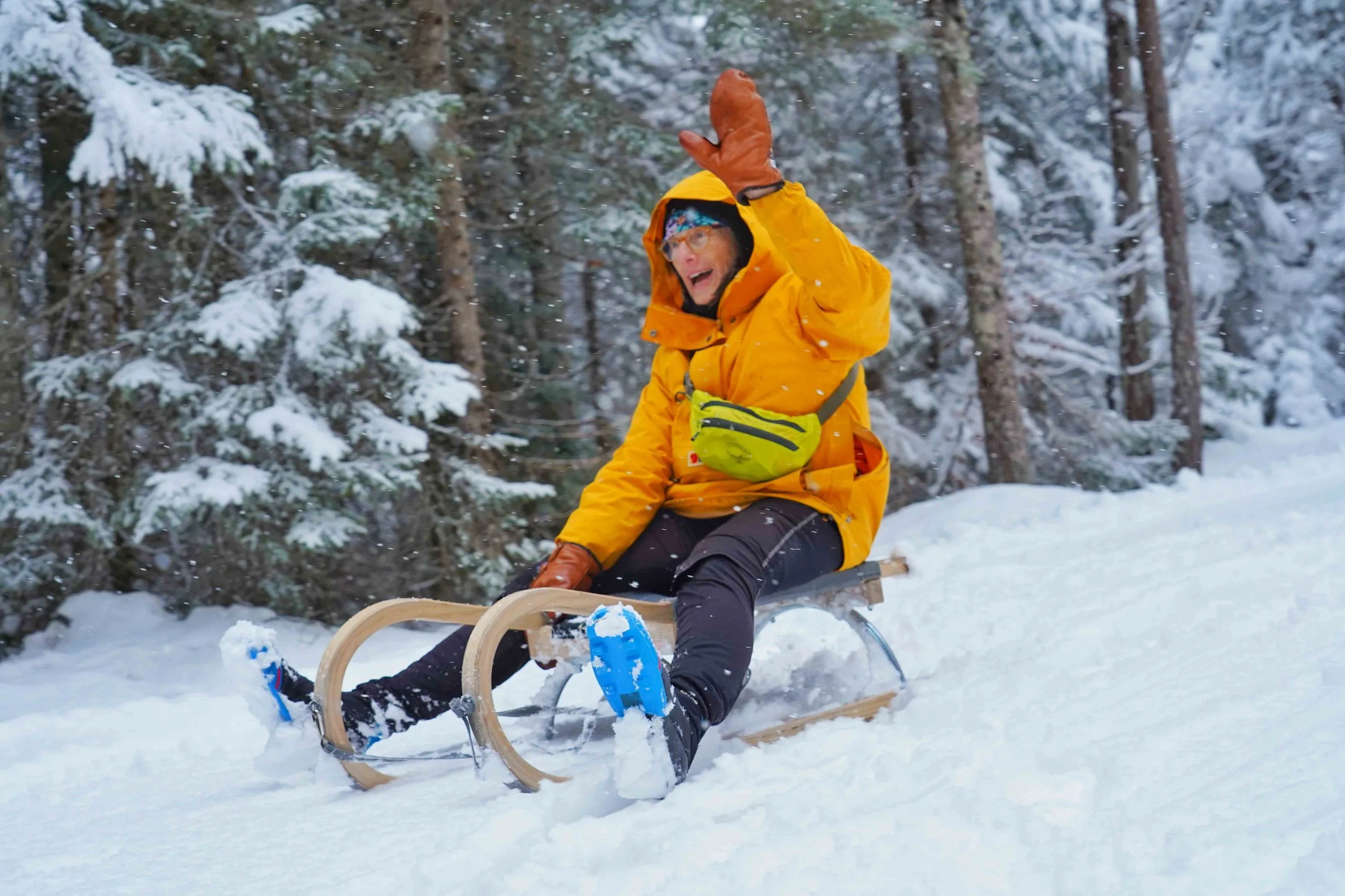 Lift-served alpine sledding with your group