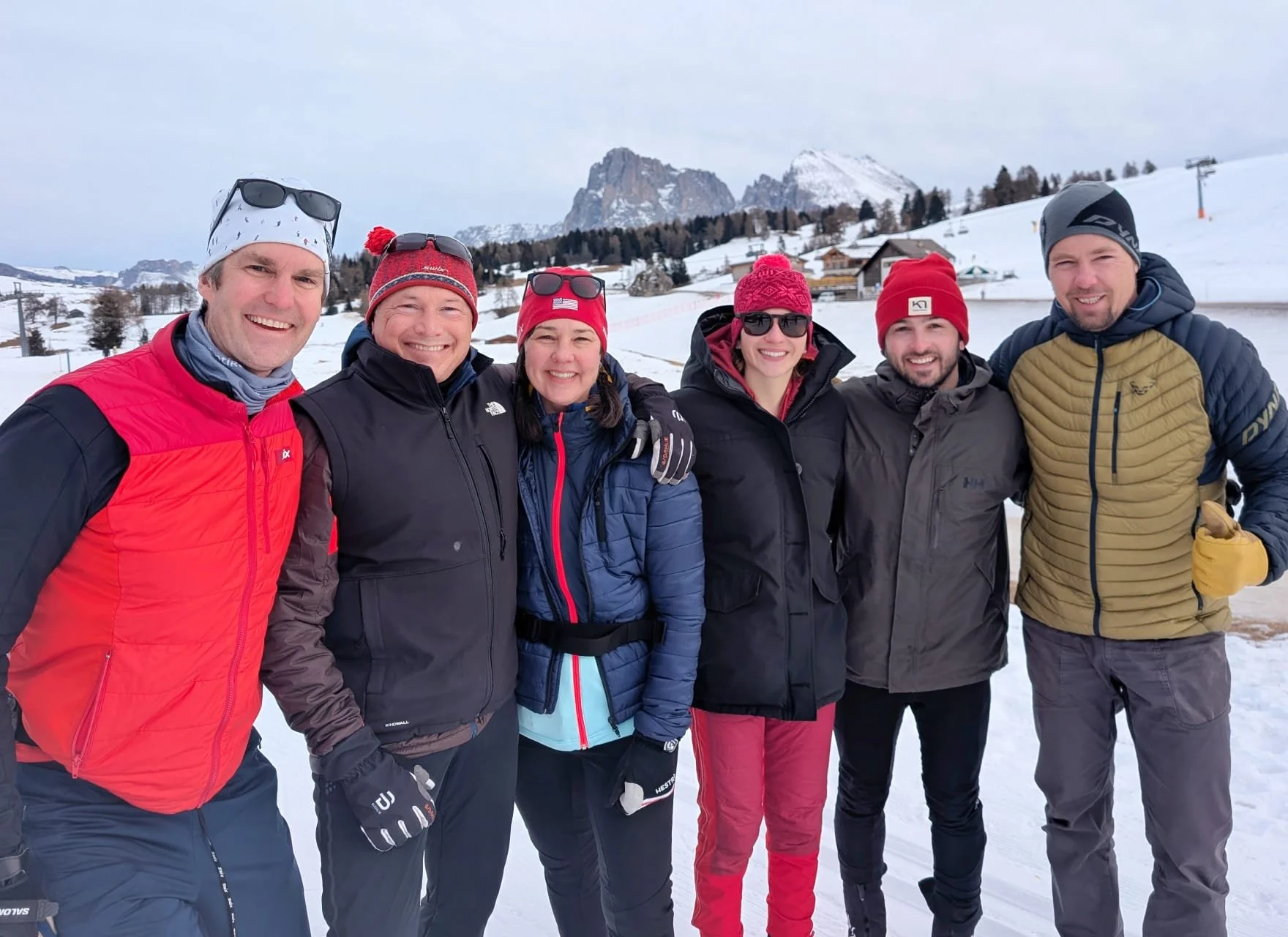 Garrott Kuzzy and guests at the start of Lumi’s Tour de Ski cross-country trip
