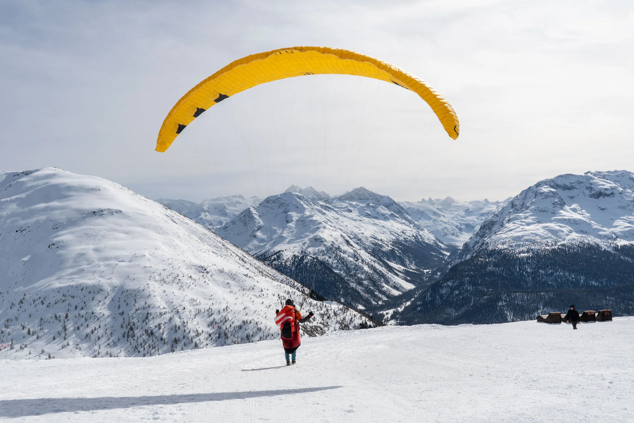 Gunnar Knapp captured a paraglider above Engadin