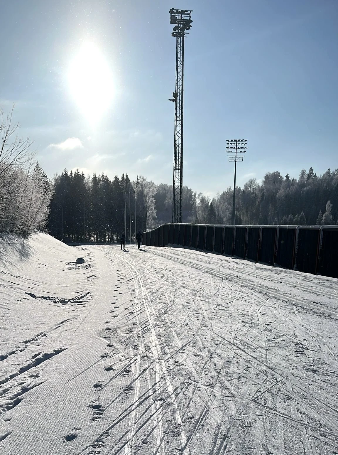 Cross country skiing through frosty forests in Finland and Estonia
