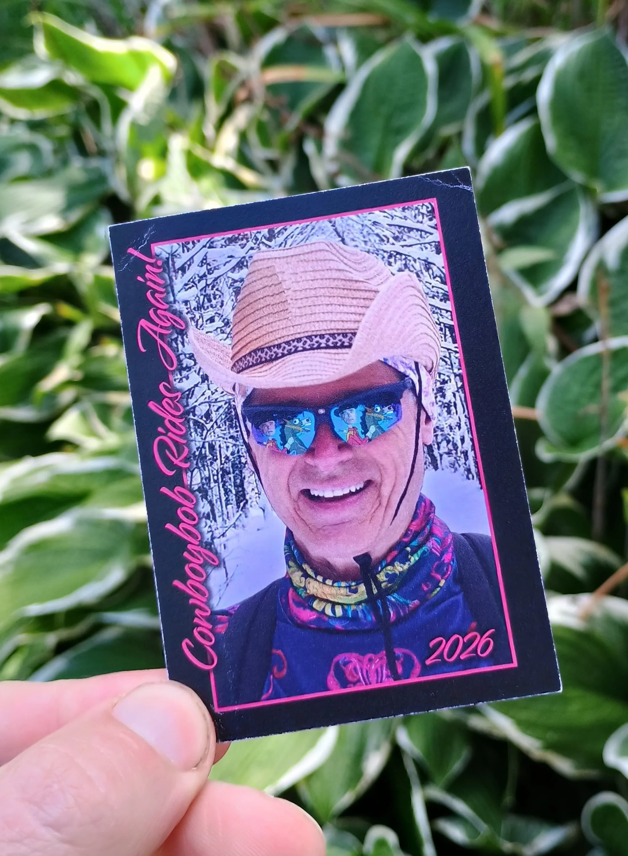 Front of a collectible trading card featuring "Cowboybob"