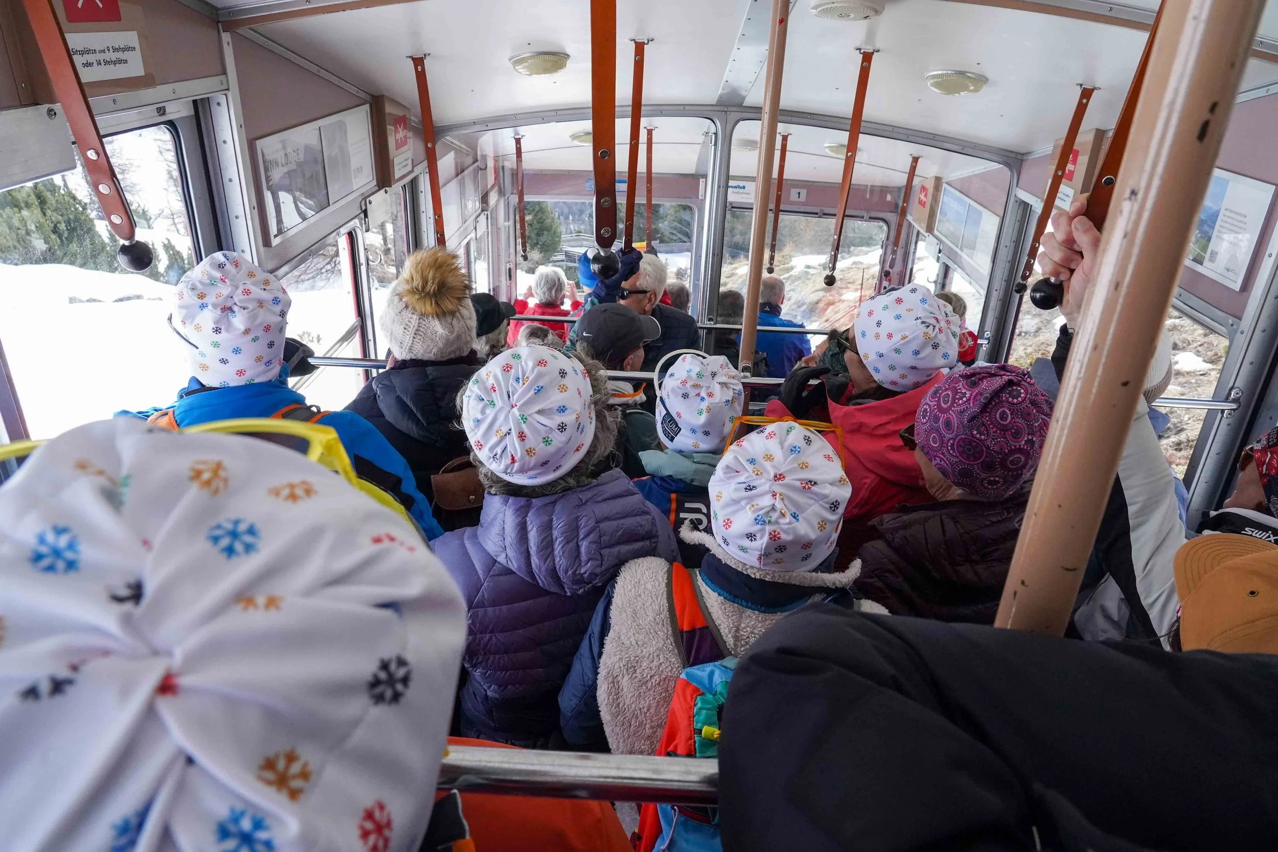 Funicular descent from Muottas Muragl in the Engadin region, Switzerland