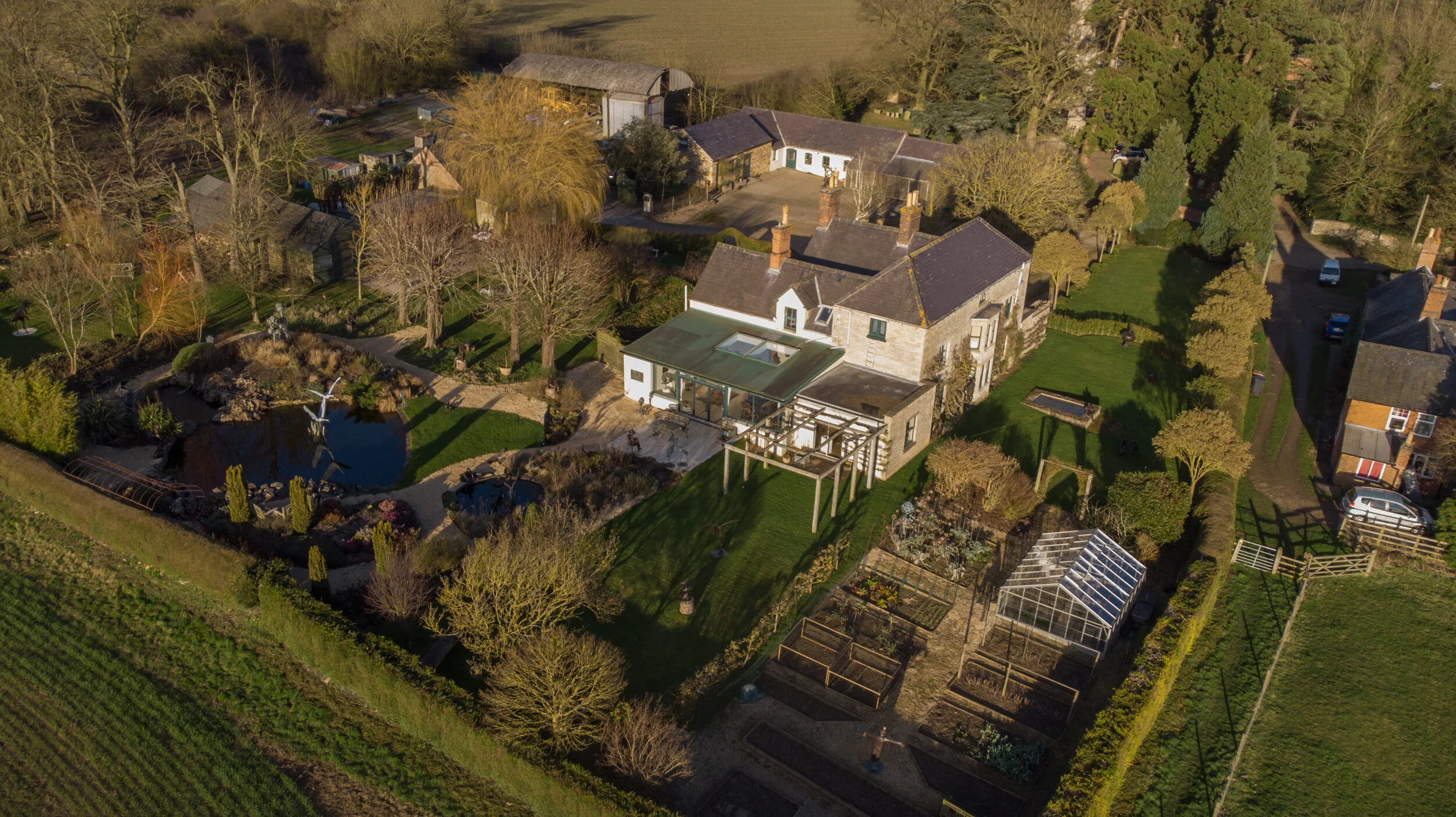 Aerial photography in rural Leicestershire.