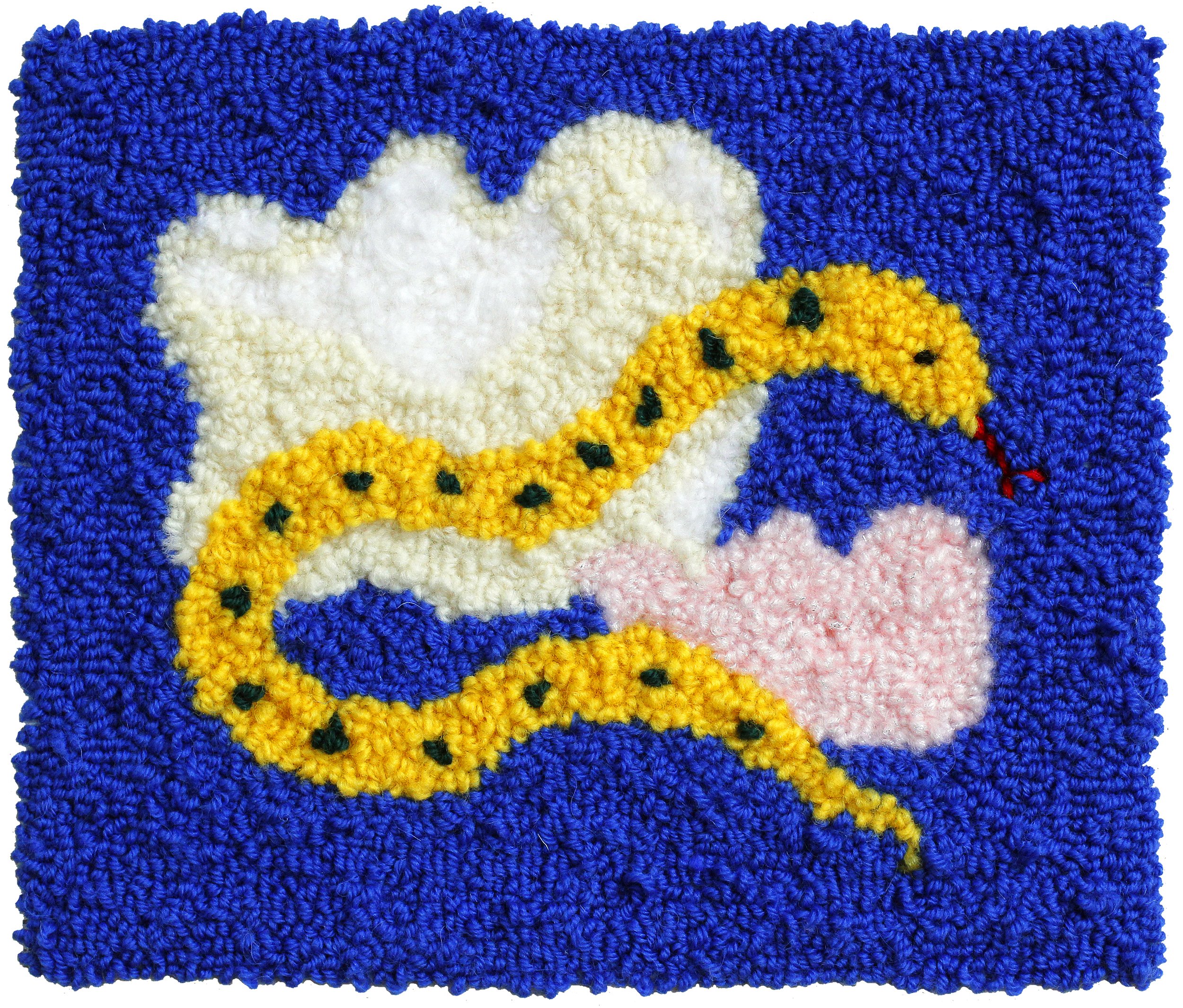  Flying Snakes Really Do Exist  31 x 26 cm  hand-tufted wool on canvas  2021  (SOLD) 