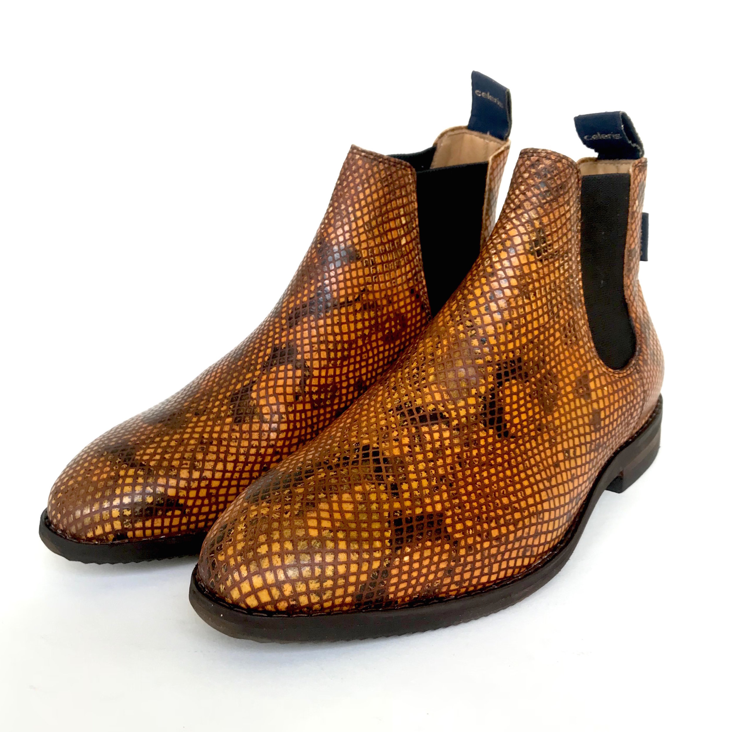 orange snake boots