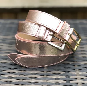 Q Leather Belt: Rose Gold  Q Dressage