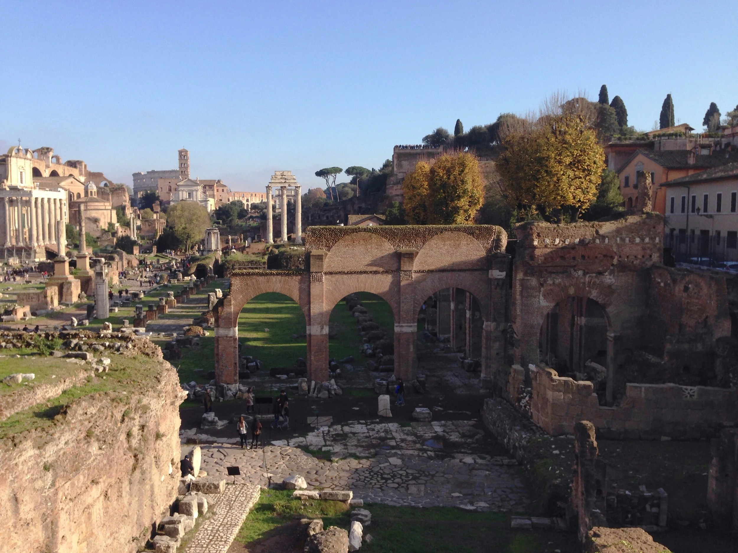 View of the Roman Forum, standing at the Temple of Saturn