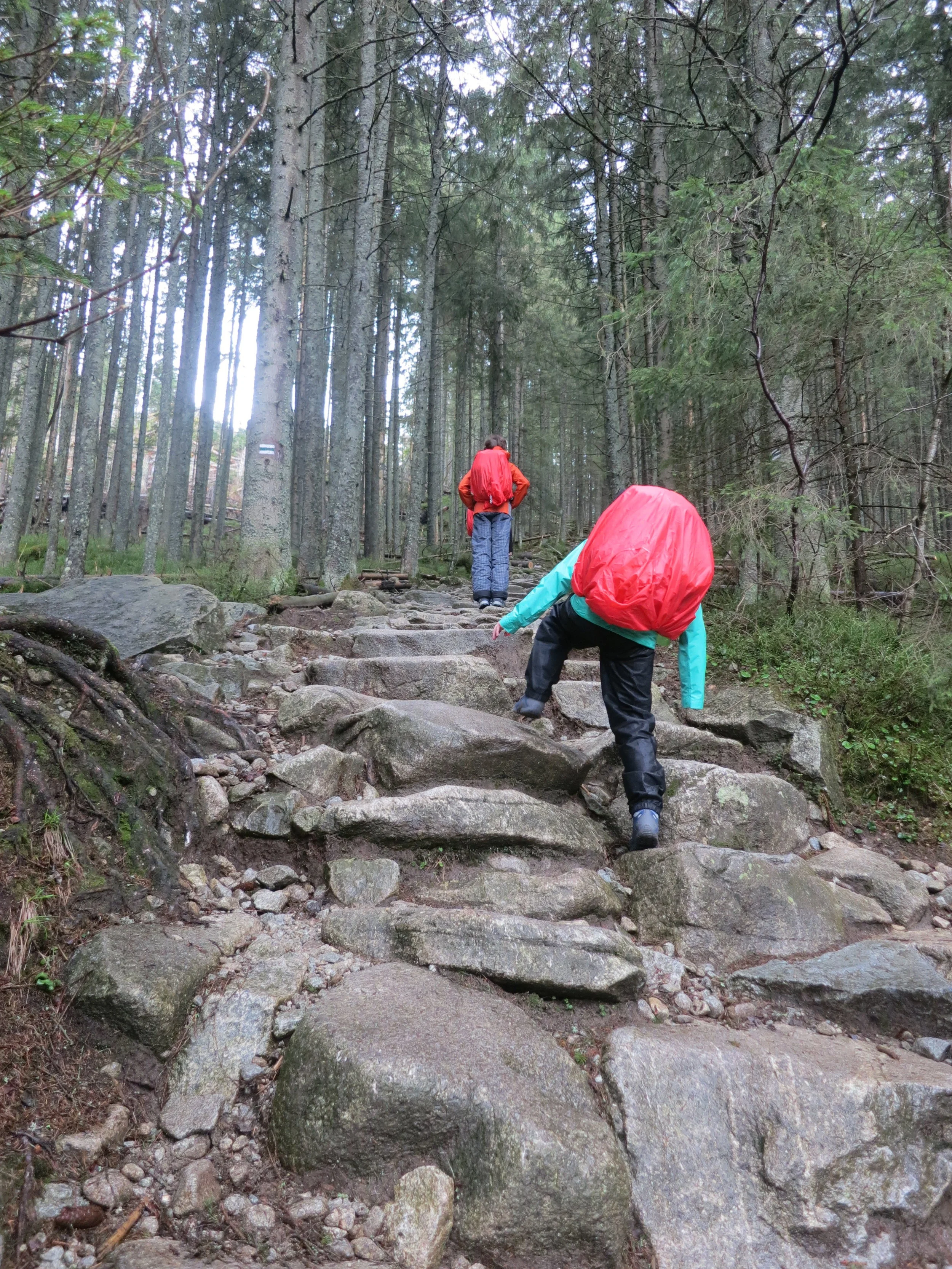Beginning the hike to Dolina Pięciu Stawów