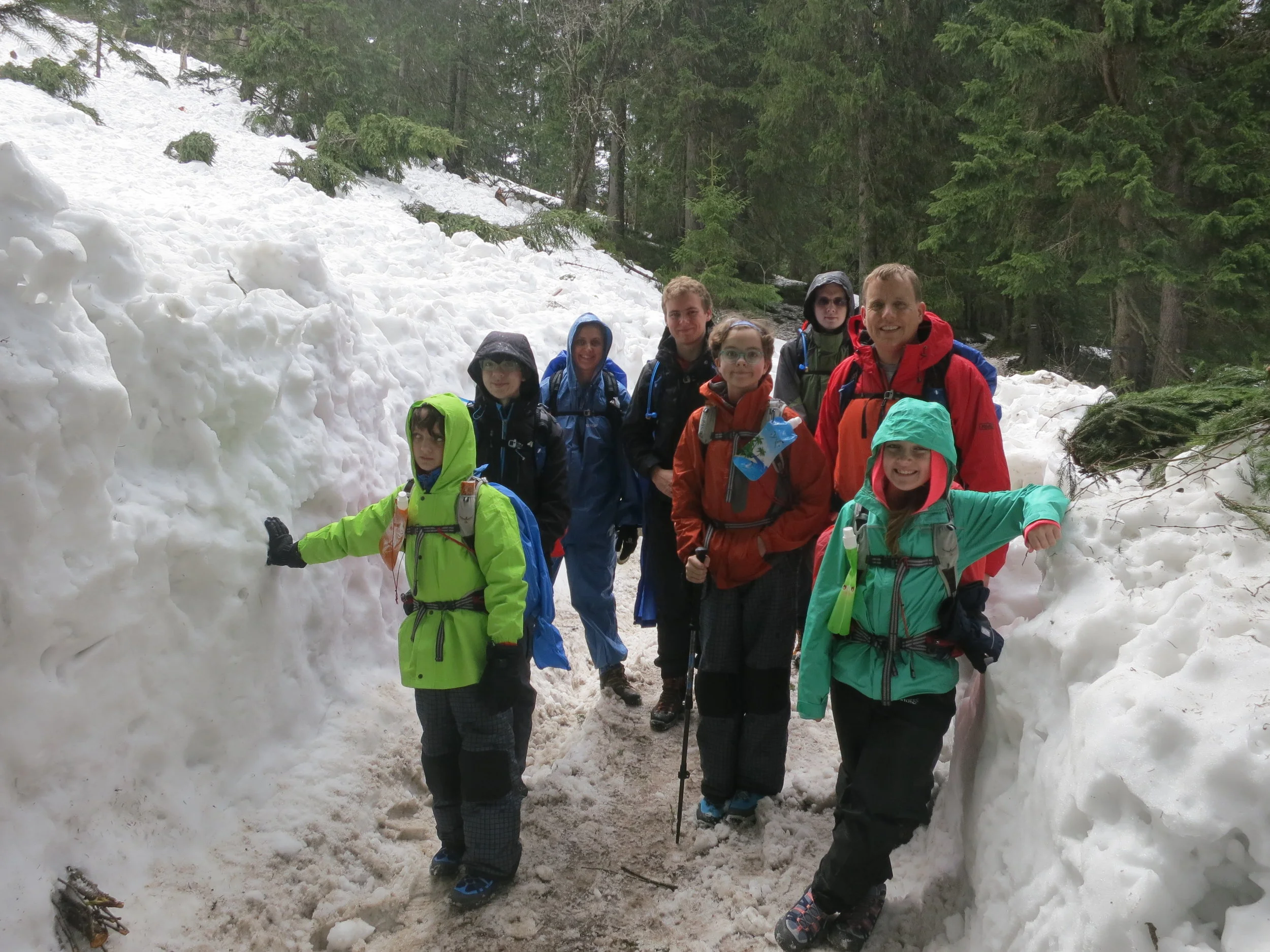 The snowpack was substantial on the hike to Dolina Pięciu Stawów