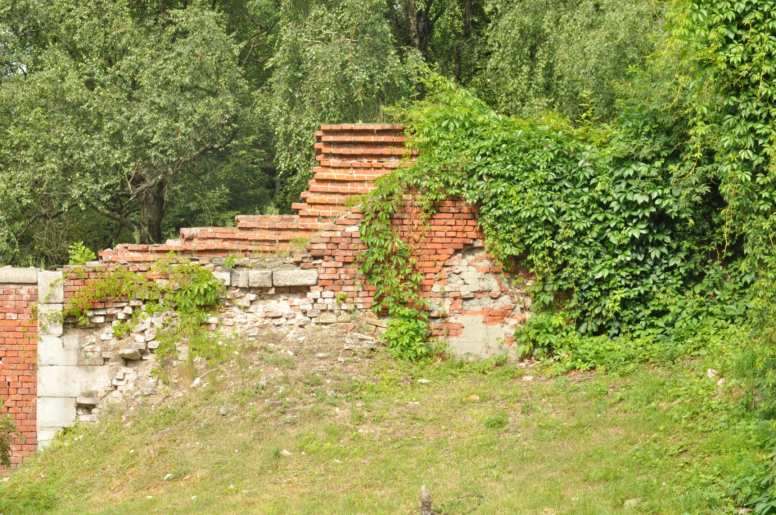 Broken walls in the Rotunda in Zamosc, Poland