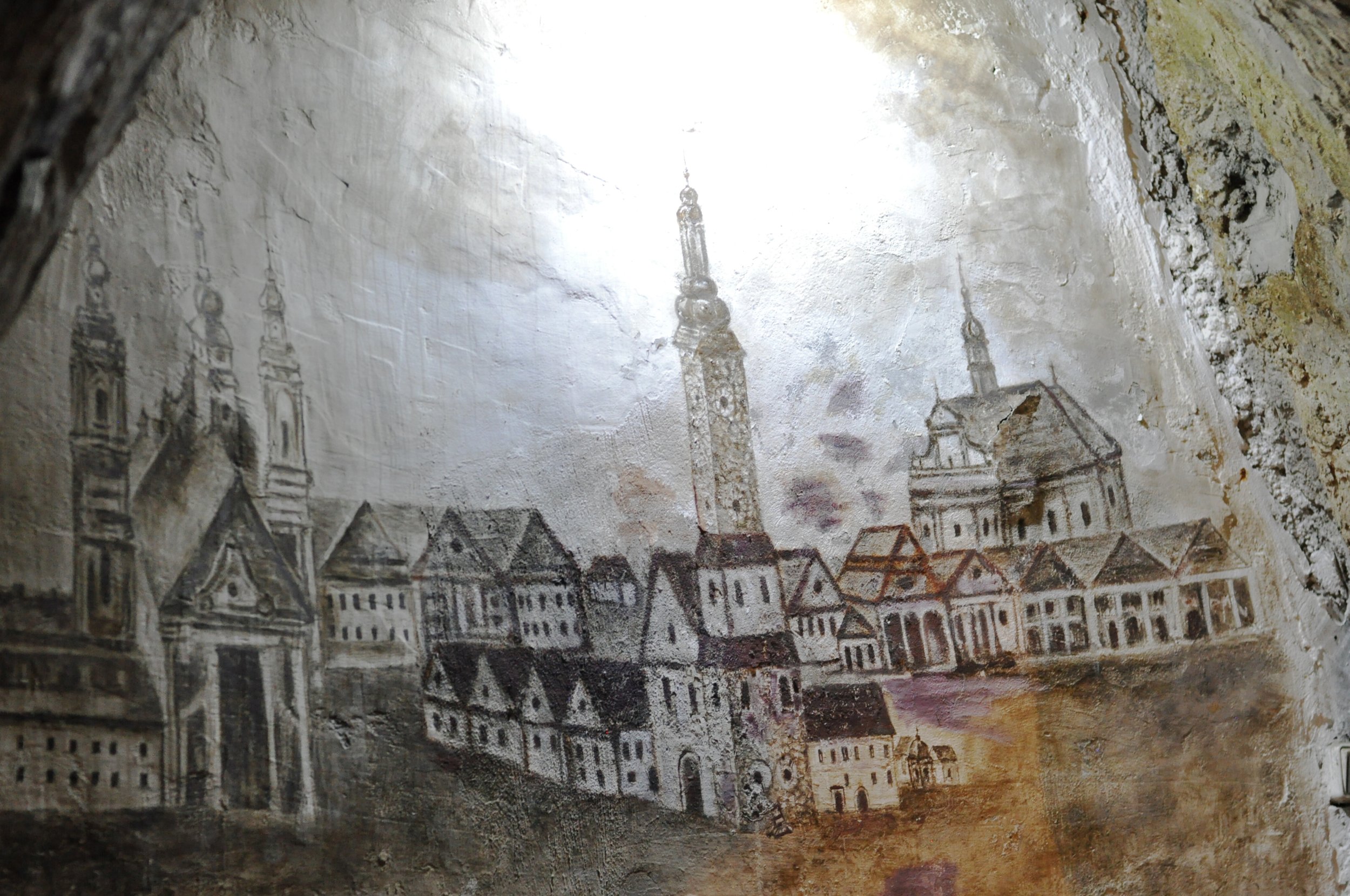 Mural inside the Chalk Mines in Chelm, Poland